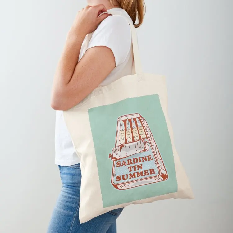 

Sardine tin summer Tote Bag eco bag folding shopper bags for women tote bags aesthetic the tote bag