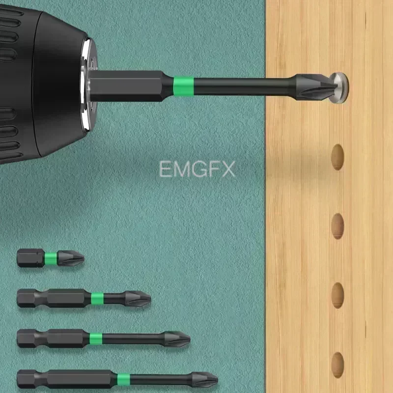 Imagem -02 - Phillips Bit Hex Shank Precisão Chave de Fenda Conjunto Bits para Broca Única Cabeça Magnética Ferramentas Trabalho Profissional 25 50 mm Ph2 10 Peças