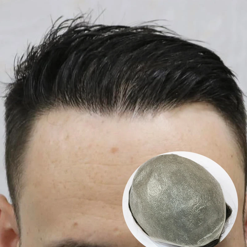 

Невидимый мужской парик Vloop с 80% плотностью, супернатуральной линией роста волос, ультратонкой кожей 0.02 мм, цвет 1b80 565 # Черно-серый протез из натуральных волос