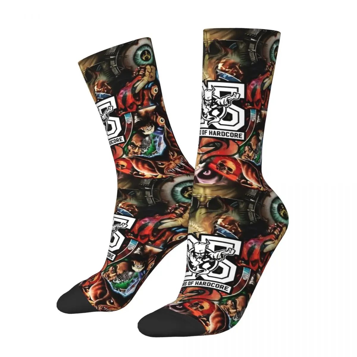 Chaussettes de sport longues unisexes, en polyester, respirantes, cool ThunderGenre Hardcore Wizard Music