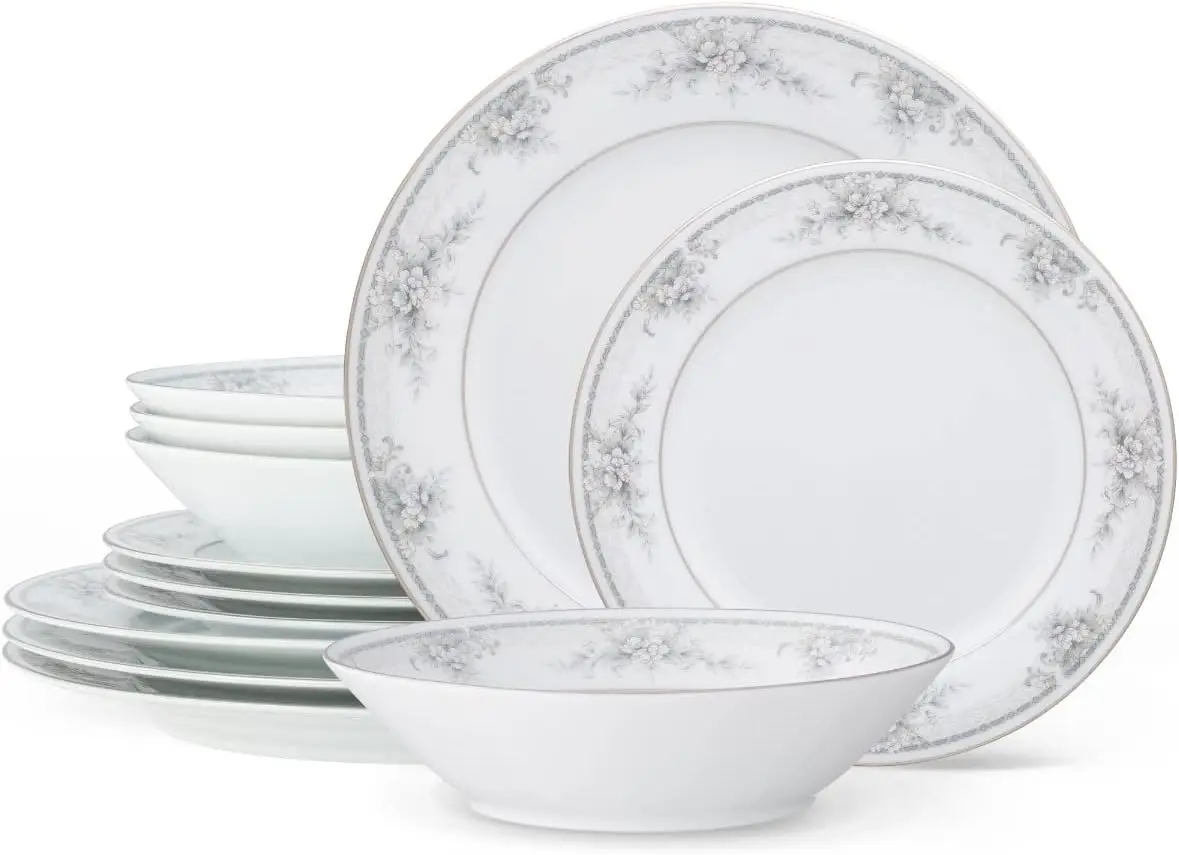 Dinnerware Set, 12 Pieces, Complete Table Service for Four
