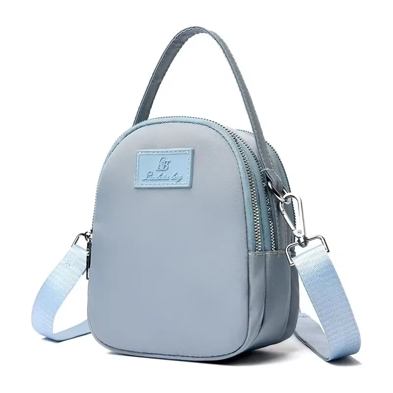 Women Crossbody Small Bag 2024 New Waterproof Leisure Mobile Phone Bag Oxford Cloth Three-layer Compact Single Shoulder Handbag