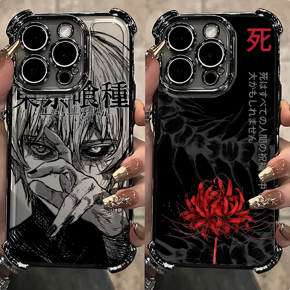 T-Tokyo Ghouls Plating Phone Case for Oppo Realme C85 15T C71 C75 C55 C53 C30 C35 C33 C31 C21 14 13 12 Pro Plus 4G 5G Anti-Fall