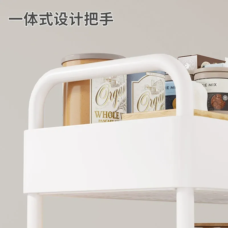 Trolley storage rack Multi-storey kitchen floor moving vegetable basket Bedside snack bathroom toilet storage rack