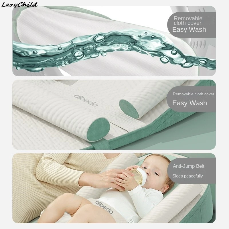 Lazychild Baby Anti Spitting Slope Pad For Breastfeeding Spine Protection Anti Overflow Milk Choking Pillow Baby Bed In Bed