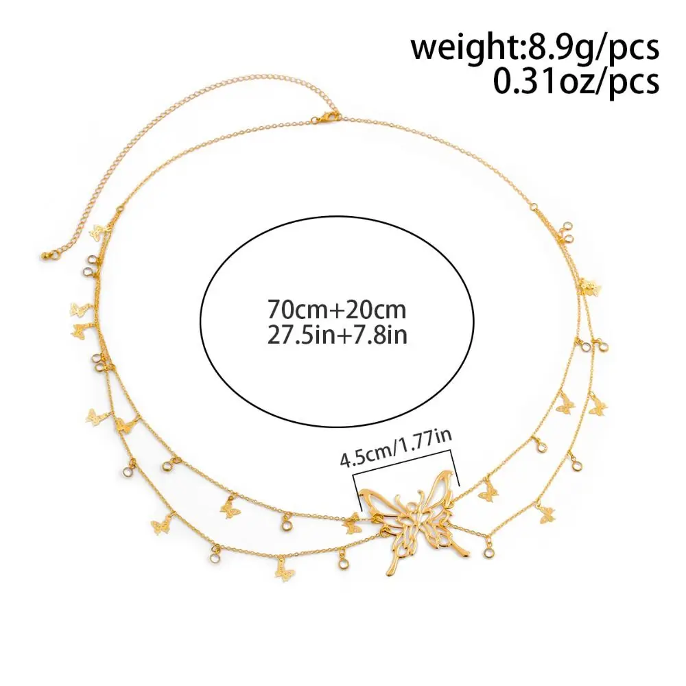 Модные винтажные поясные цепочки с бабочками, ювелирные изделия, золотые цепочки для платья, пояс Y2K, цепочка для тела с кисточками, подарок