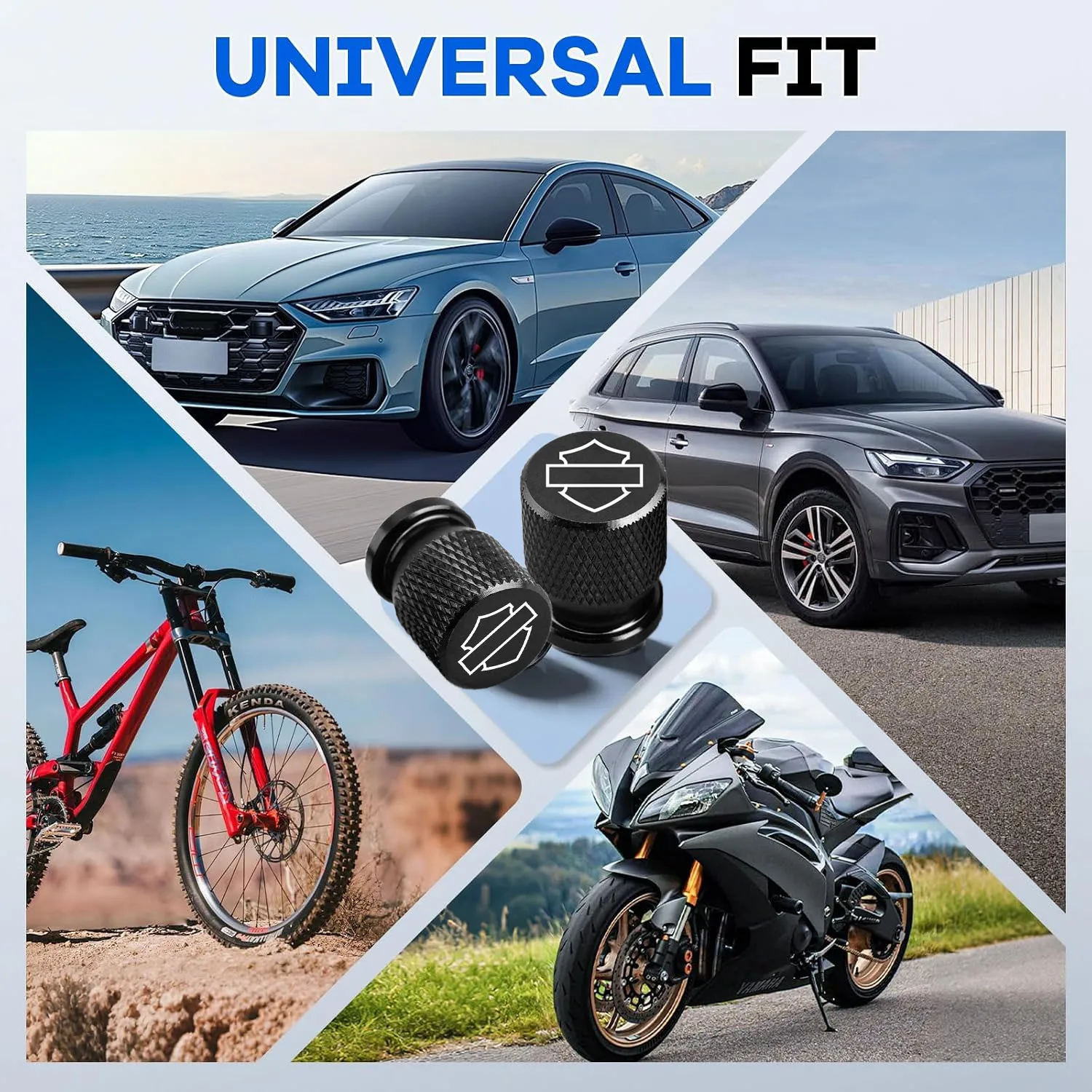 Motorcycle Car Wheel Tire Valve Caps Aluminum Alloy Air Stem Dust?Proof Cover For Harley Sportster Softail Touring Dyna Fat Boy view 4
