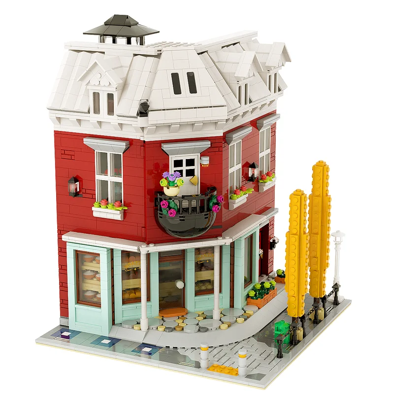 2685PCS MOC Creative Street View Corner Bakery Modular Model Architecture Building Block Diy Education Assembly Kids Toys Gifts