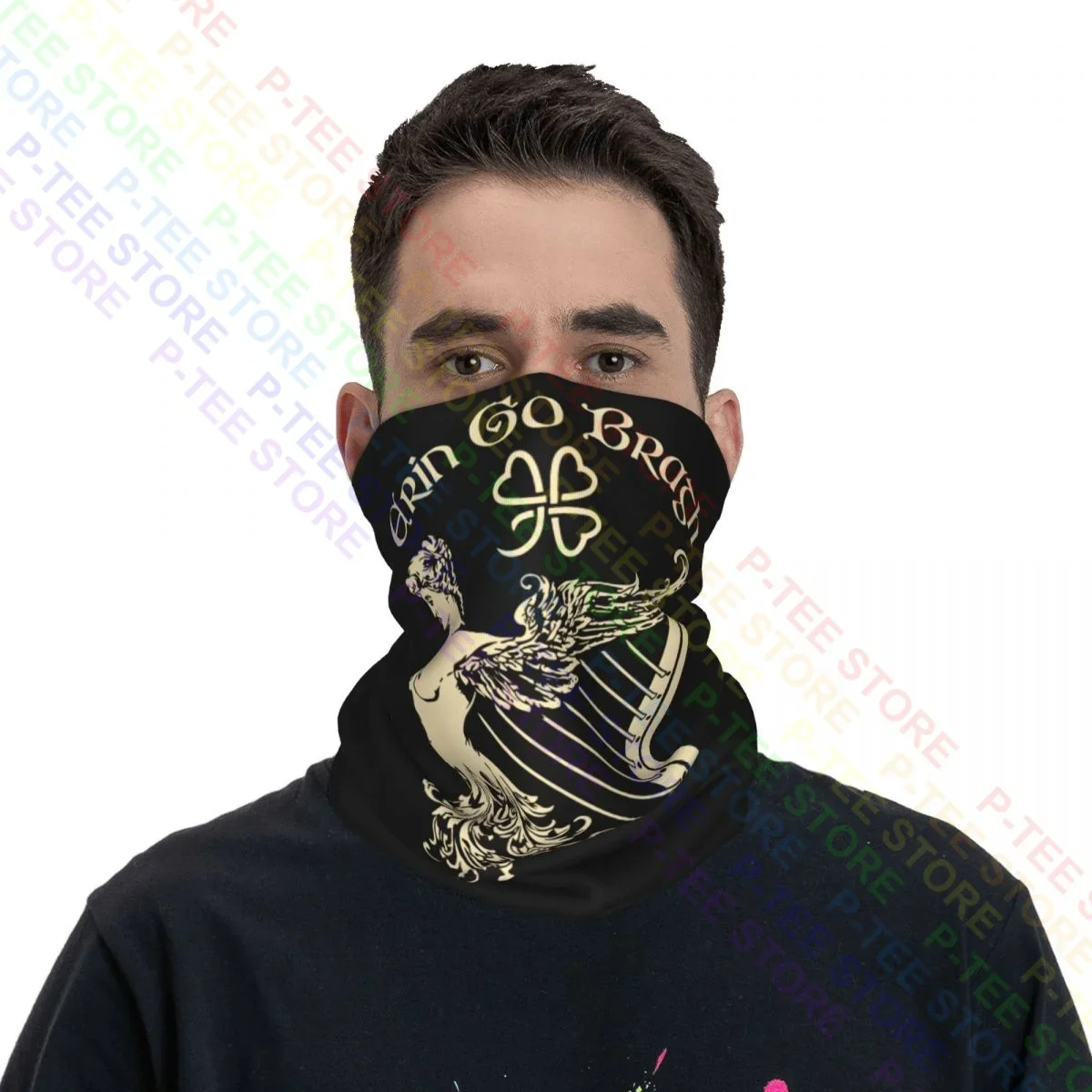 Erin Go Bragh Eire Irish Harp Ireland St. Patricks Day Neck Gaiter Bandana وشاح قناع الوجه أغطية الرأس