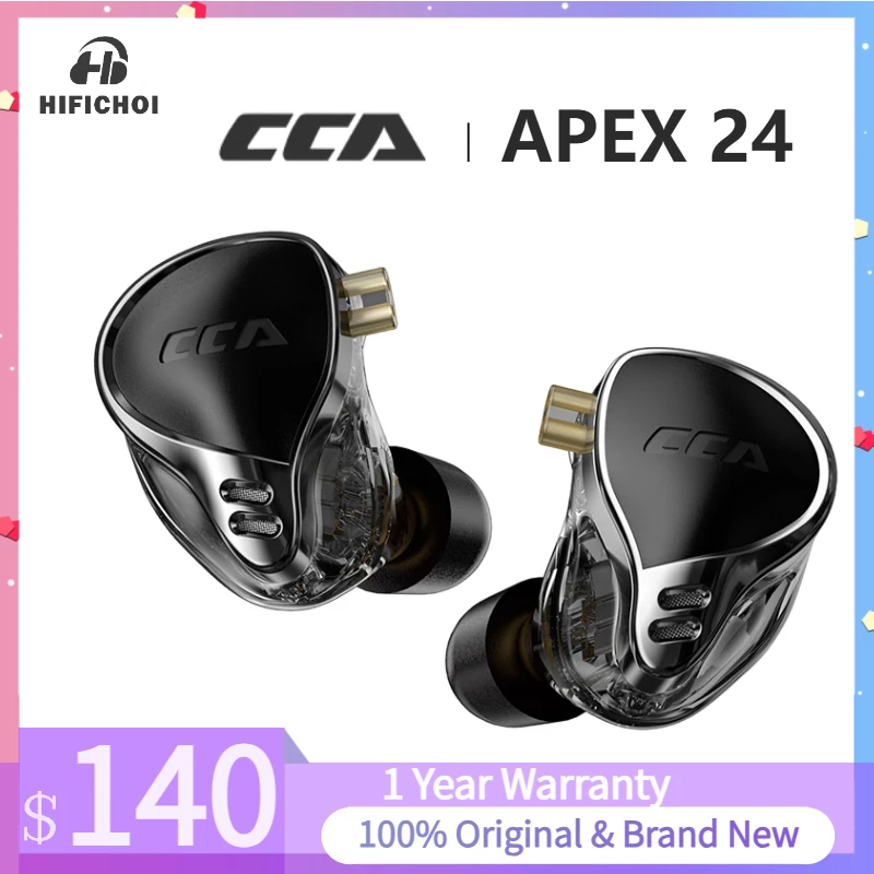 CCA APEX24 24-stuurprogramma Balanced Armature lEM Bekabelde HiFi in-ear oortelefoon Gaming oordopjes Monitorhoofdtelefoon