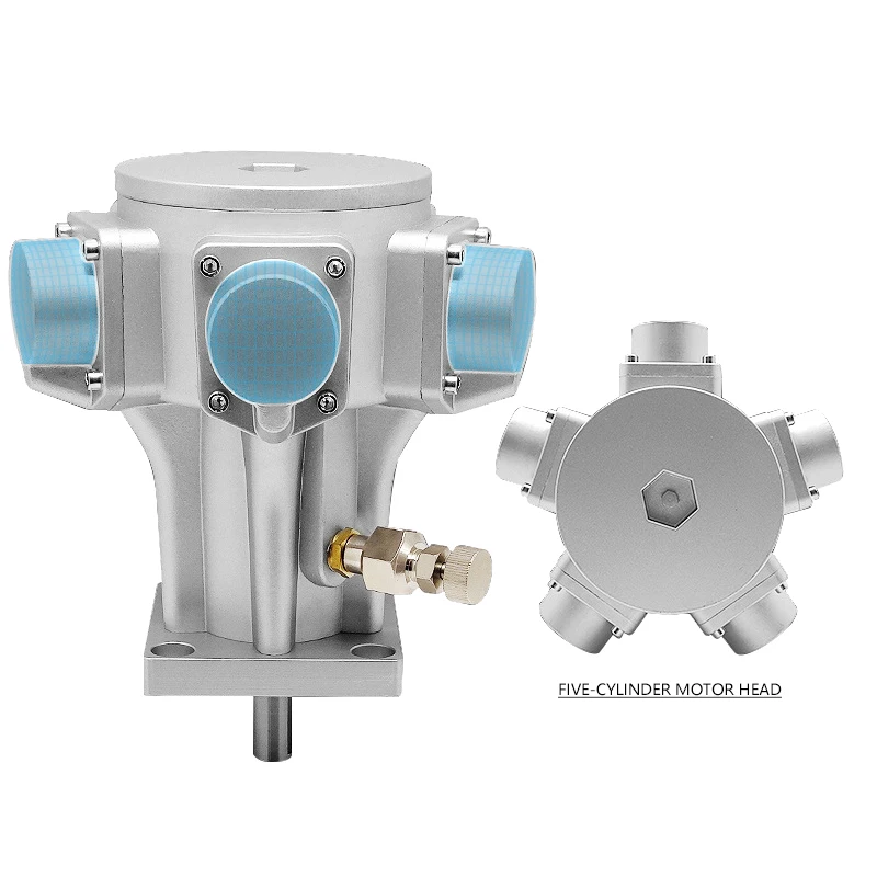 Kepala Motor Pneumatik Piston Lima Silinder Torsi Daya Tinggi Dapat Menjadi Peredam Kecepatan Maju dan Mundur