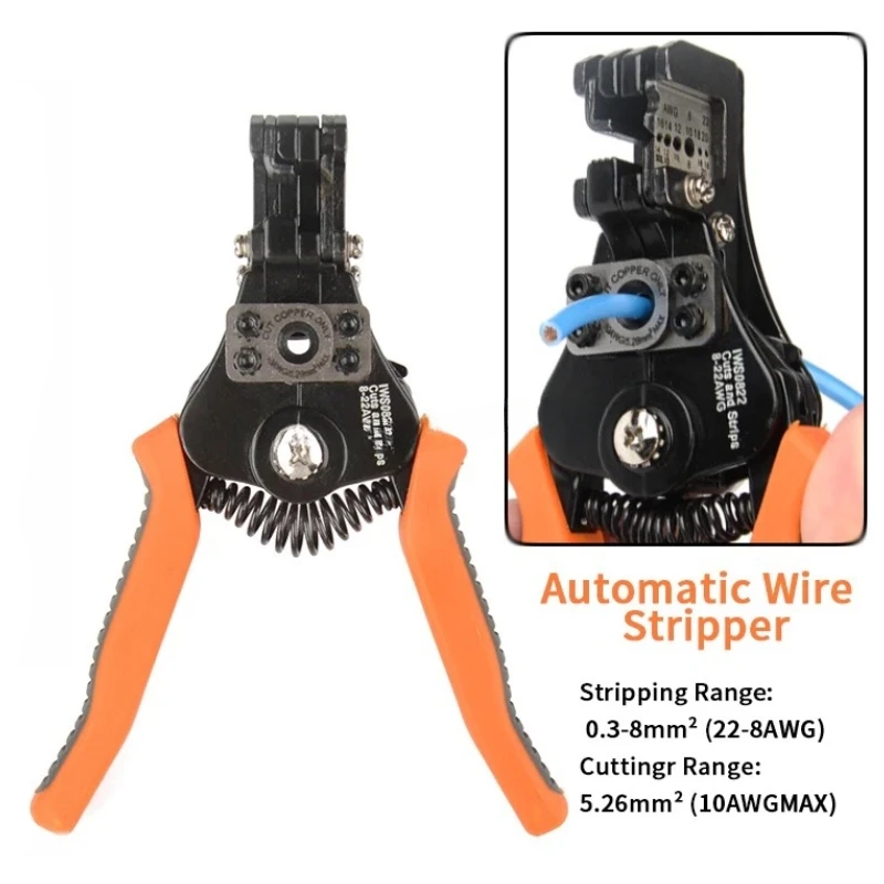 

Wire Cutter / Wire Stripper, Heavy Duty Automatic Wire Stripper Tool for 8-22 AWG Solid Multi-function electrician Cable Cutter