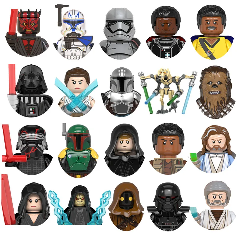 Hasbro Star Wars Building Blocks Darth Vader Mandalorians Rex Kylo Ren Palpatine Bricks Ahsoka Mini Doll Figure Kid Toys Gifts