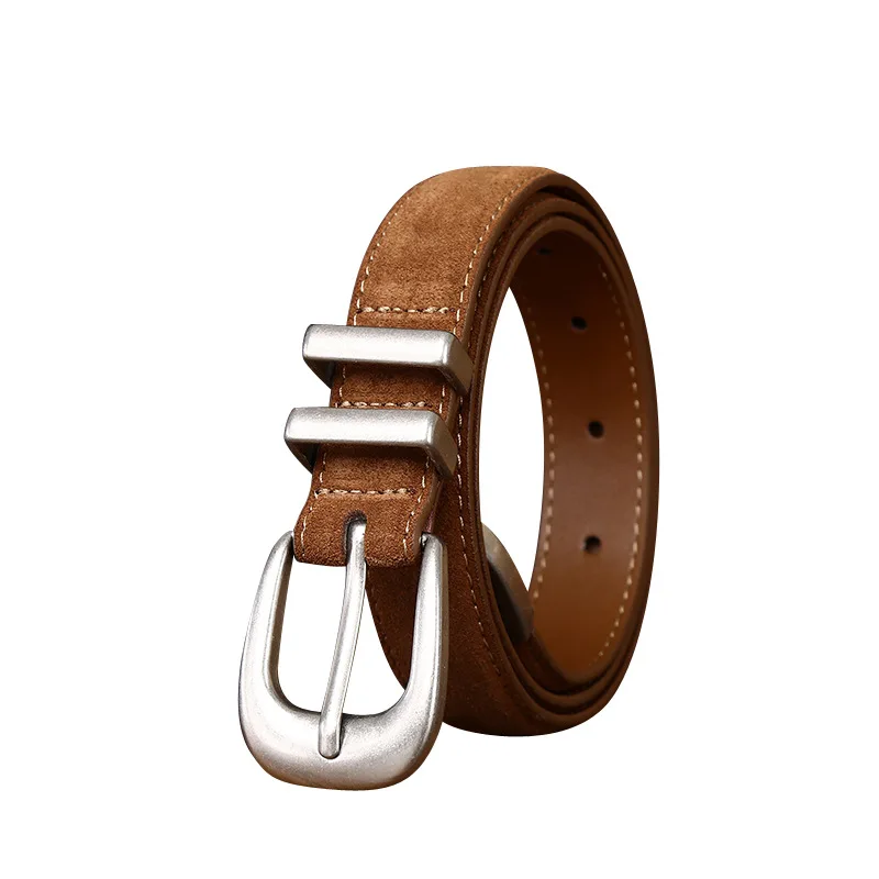 High-end frosted trendy fashionable suede belt for women suede leather personalized internet celebrity style belt for women