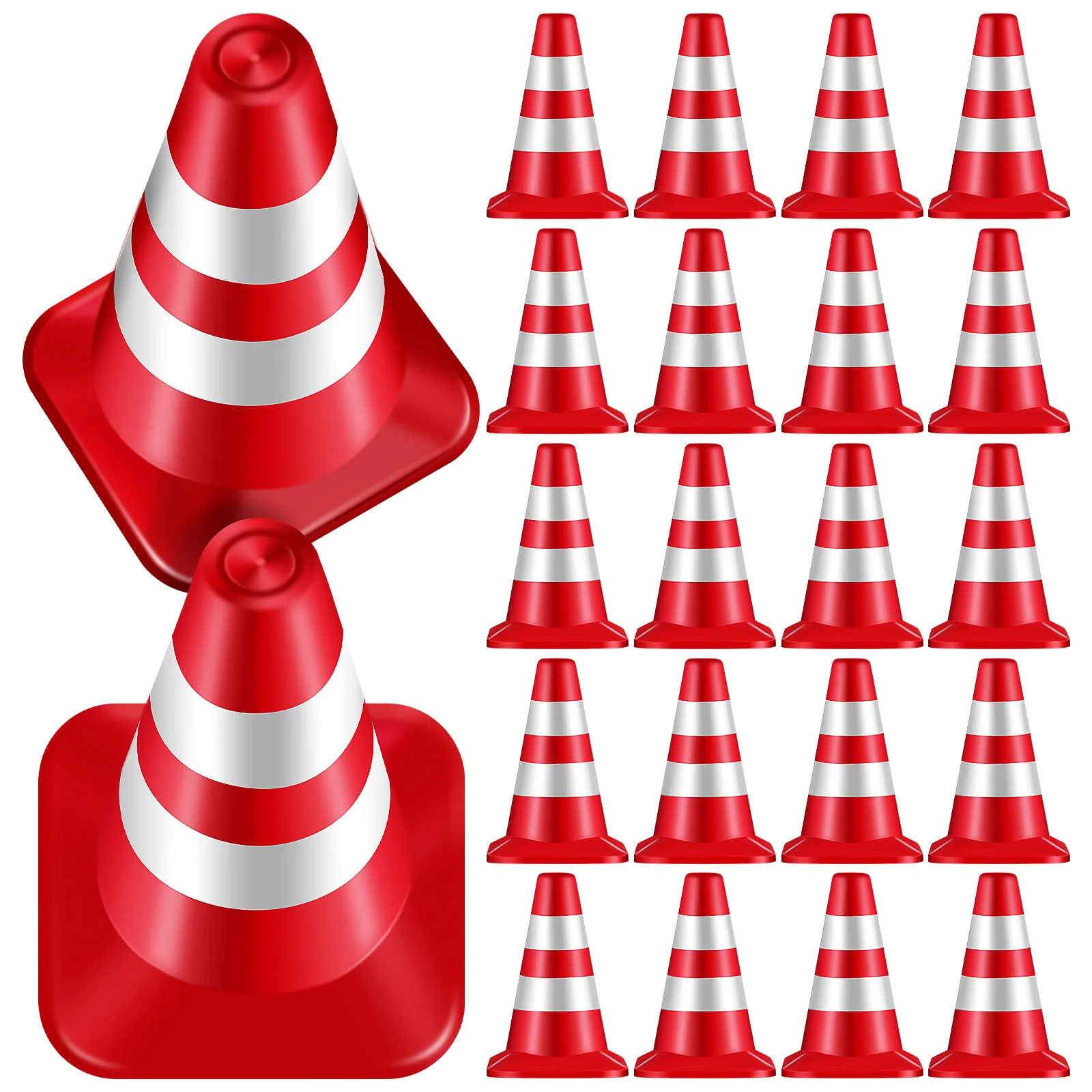 

30 Pcs Traffic Cones Toy Kids Decor Triangle Road Construction Miniature Child Ornament