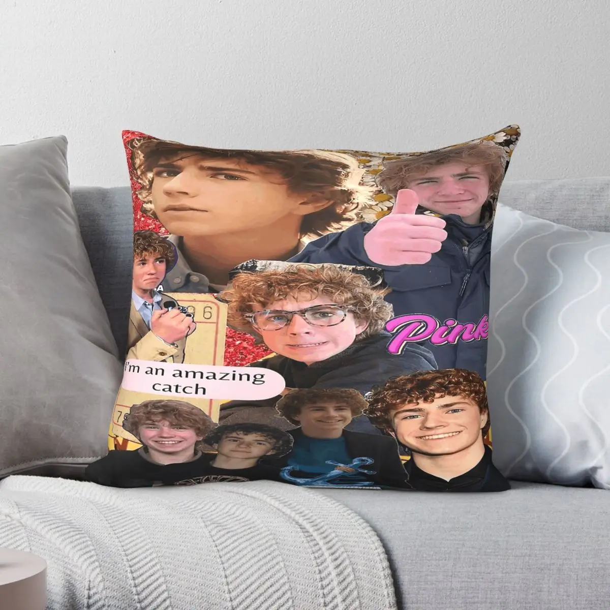 Percy Jackson Walker Scobell Square Pillowcase Polyester Linen Velvet Pattern Zip Decor Throw Pillow Case Home Cushion Case