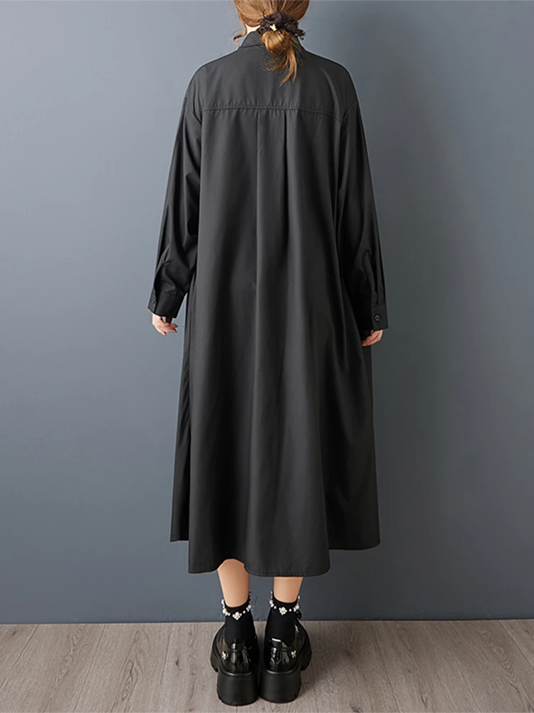 Amax LuluE Europeo 2026 Soild Vintage Abiti Allentati Delle Donne Primavera Classico Abiti Lunghi Delle Signore di Modo Casual Abiti Eleganti