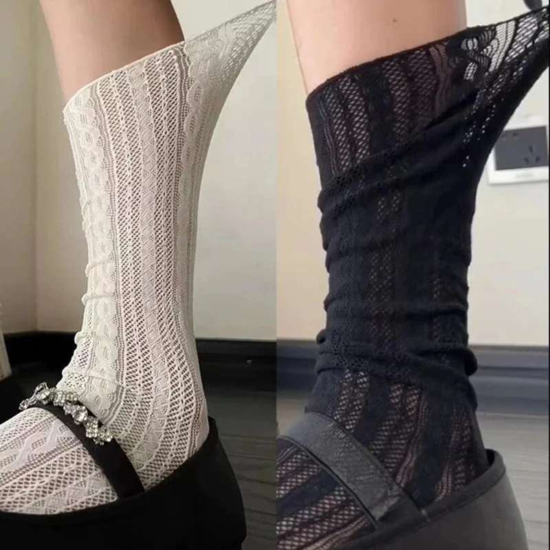 2pairs Women Sweet Lace Short Summer Socks Japanese Lovely Ruffle Hollow Out Cotton Lace Lolita Style Princess Sock High Quality