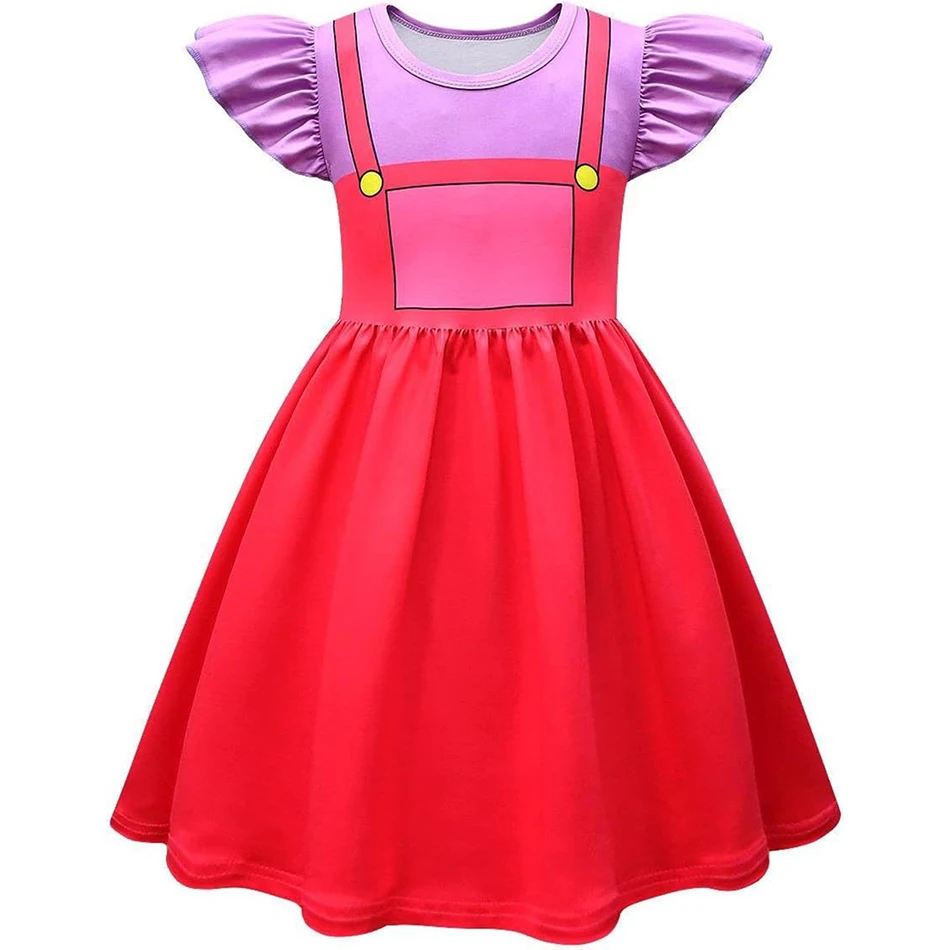 Charming Kids Anime Inspired Carnival Princess Cosplay Dress 3D Print Comfortable Circus Themed Outfit for Play and Pretend Play