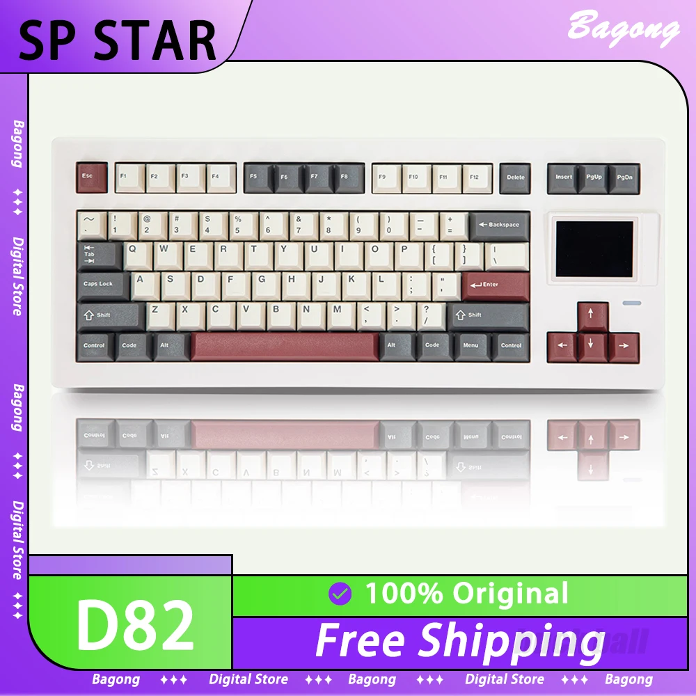 

SP STAR D82 PRO Mechanical Keyboard Display Screen RGB Backlit Wireless Gaming Keyboard Gasket Hot Swap Three Mode Pc Gamer Gift