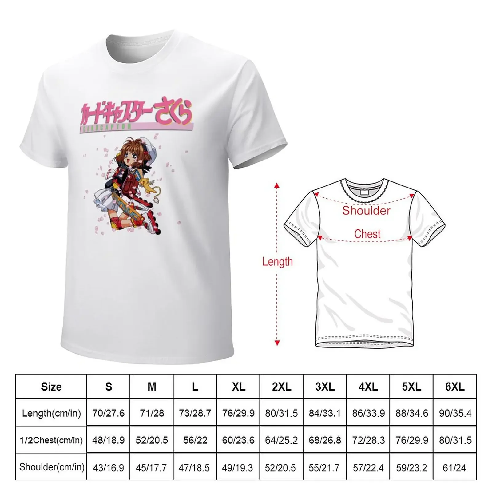 Cardcaptor Sakura Roller Skates Logo T-Shirt summer tops anime plus sizes Men's t-shirt