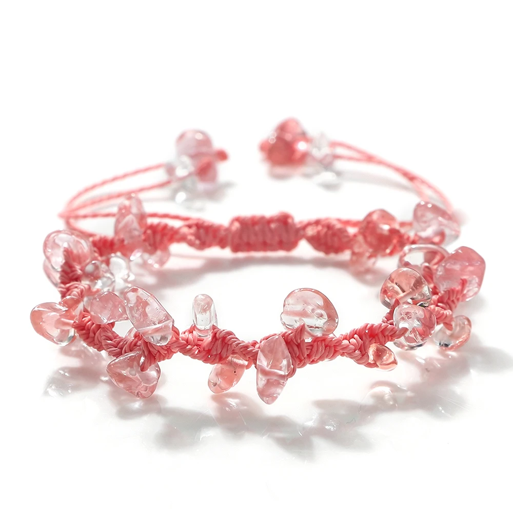 Handmade Natural Stone Braided Bracelet, Boho Style Gift