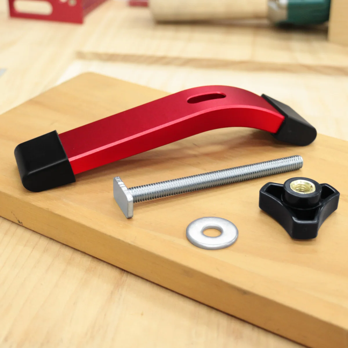 Aluminum Alloy Quick Acting Hold Down Clamp for Woodworking Table T Track Slot, Adjustable T-Slot Fixture Clamp Workbench Access