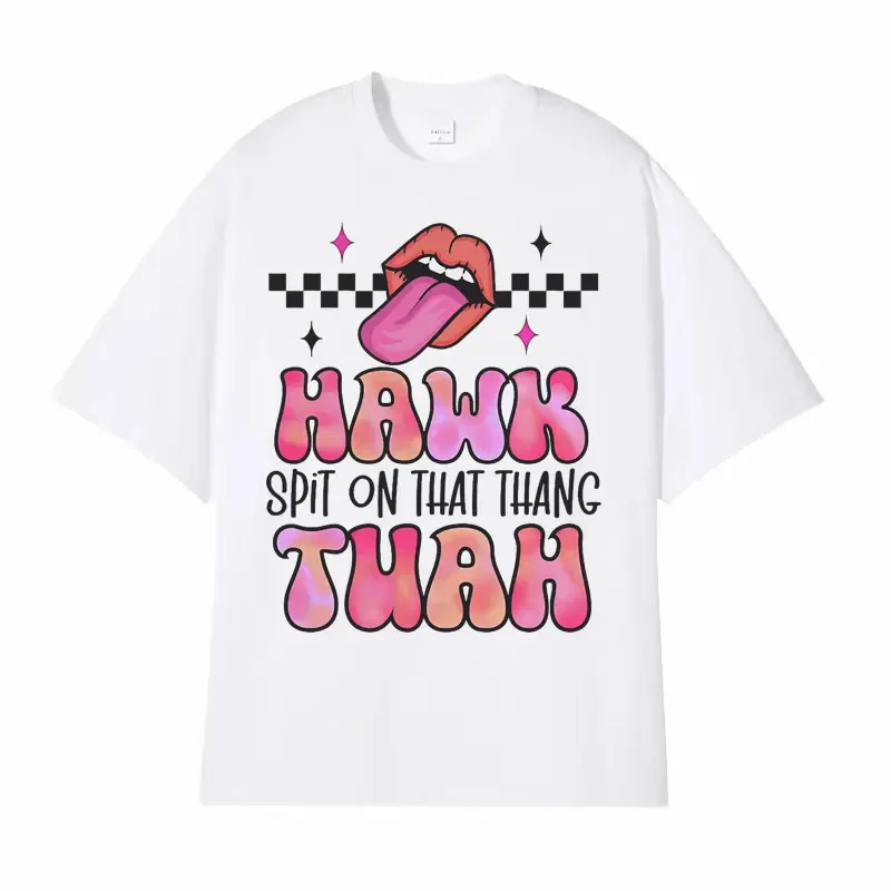 Hawk Tuah Spit on That Thang T Shirt Short Sleeve Funny Meme Graphic Tee Shirt Men Women Casual Cotton Short Sleeve T-shirt Tops