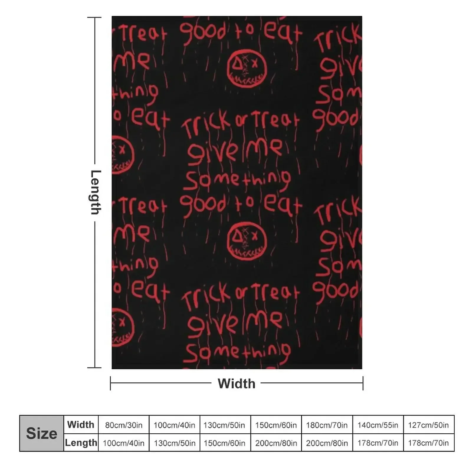 trick r treat sam bloody writing Throw Blanket Soft Plush Plaid Flannels Flannel Fabric Retros Camping Blankets - view 2