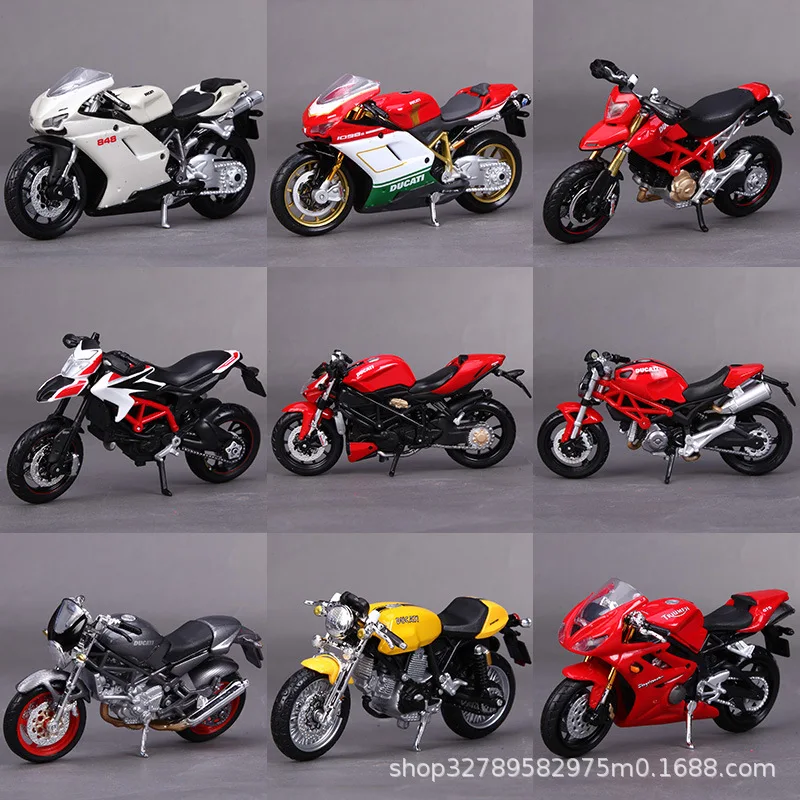 Maisto 1:18 Cool Motorcycle Model Kawasaki Ducati Street Car Roadster Color Box Imitation Ornament Collection Boy Gift Toys