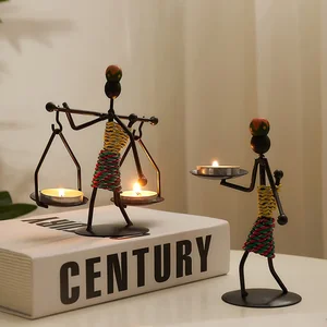 Handgefertigte Eisenkerzen, Vintage Metall Candlestick, kreatives Kunsthandwerk, Miniaturmachthilfe, Wohnzimmerdekoration 8 Hauptverkaufsinhaber - №6