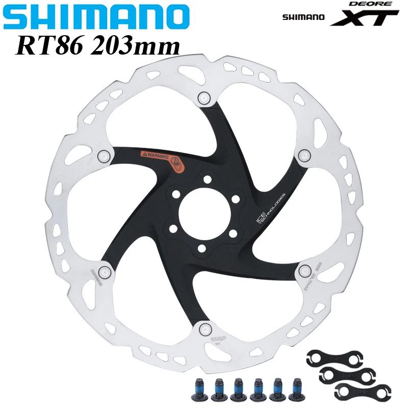 Shimano XT SM-RT86 Brake Disc Rotor Ice Technology Brake Disc 6 Bolt RT86 160mm 180mm 203mm For MTB Bike Accessories Disc Rotor