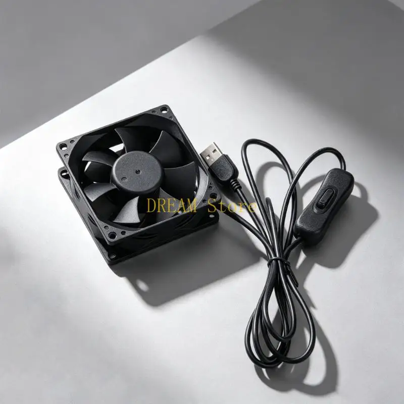 Small Electronics Cooling Fan USB 80mm with Cable Control and 5V 1A 8025 Fan Best Sale