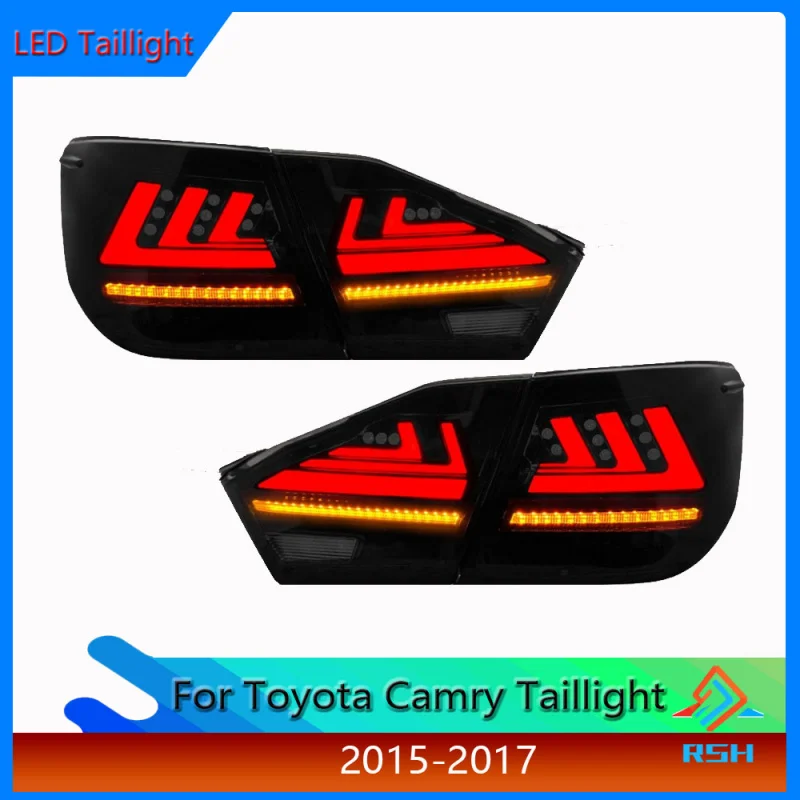 

Сборка заднего фонаря для Toyota Camry 2015-2017, модификация LED, стоп-сигналы, ходовые огни, поворотники, задний фонарь, plug and play