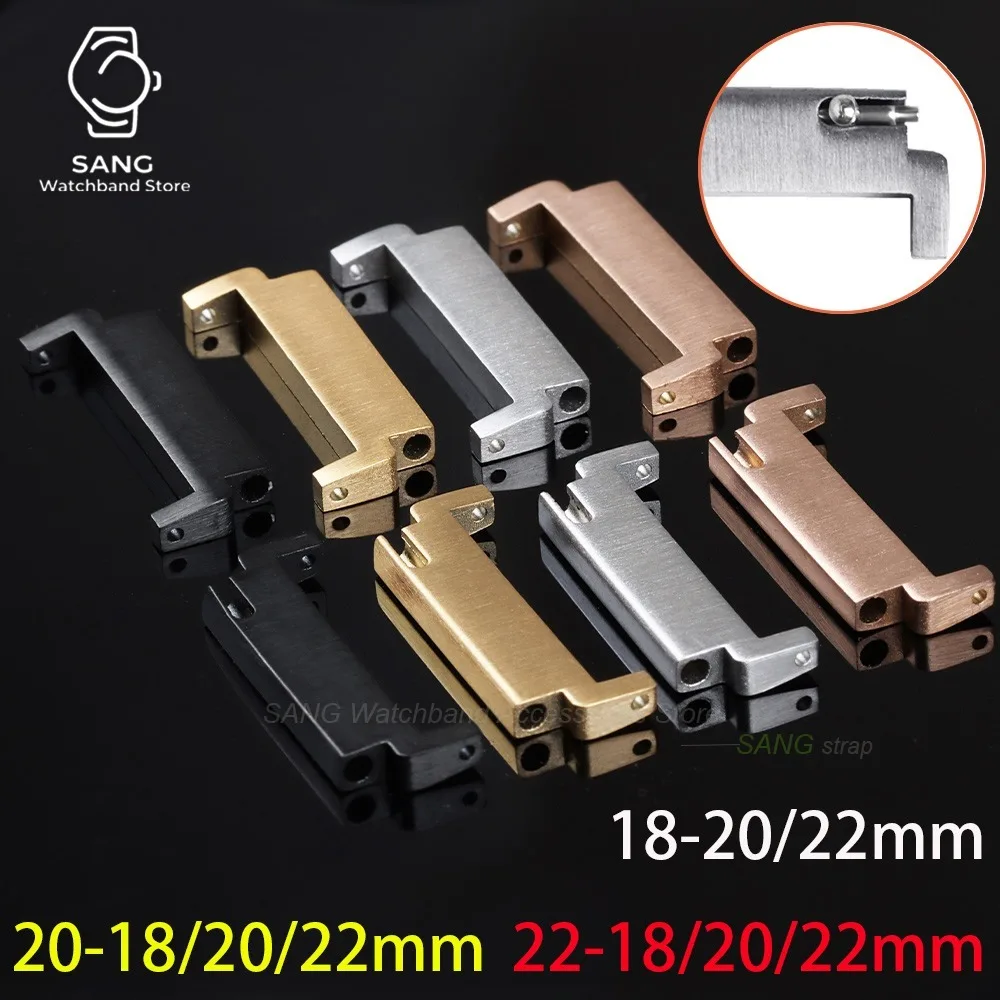 2pcs Watch Strap Adapter 18mm To 20mm 22mm,20mm To 18/20/22mm,22mm To 22mm Stainless Steel Connectors Quick Release Pins Adapter