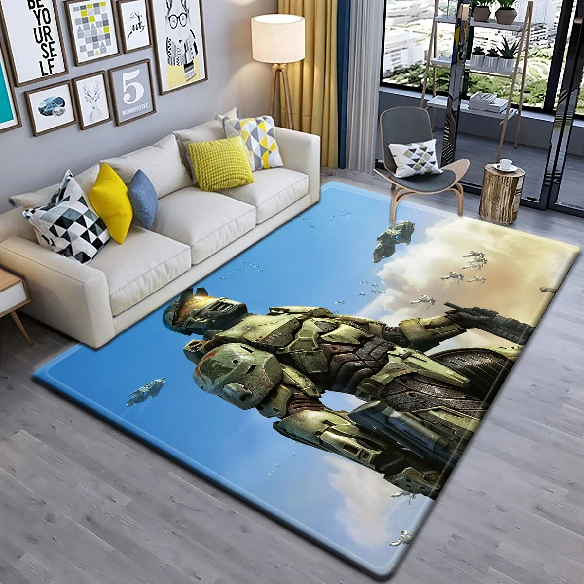 Halo Shoot Game Sergeant Carpet Kitchen MatEntrance Doormat Bedroom Floor Decoration Living Room Carpet Bathroom Anti-slip Rug