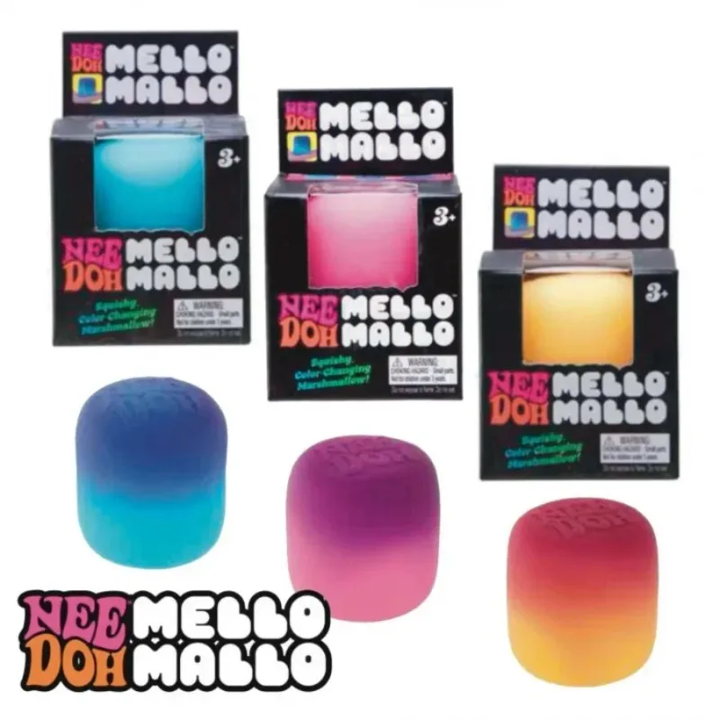 1-3PCS Color Changing Mallo Squishy Toy Soft Marshmallow Squeeze Fidget Ball Stress Relief Toy Adults Kids Sensory Play Favors