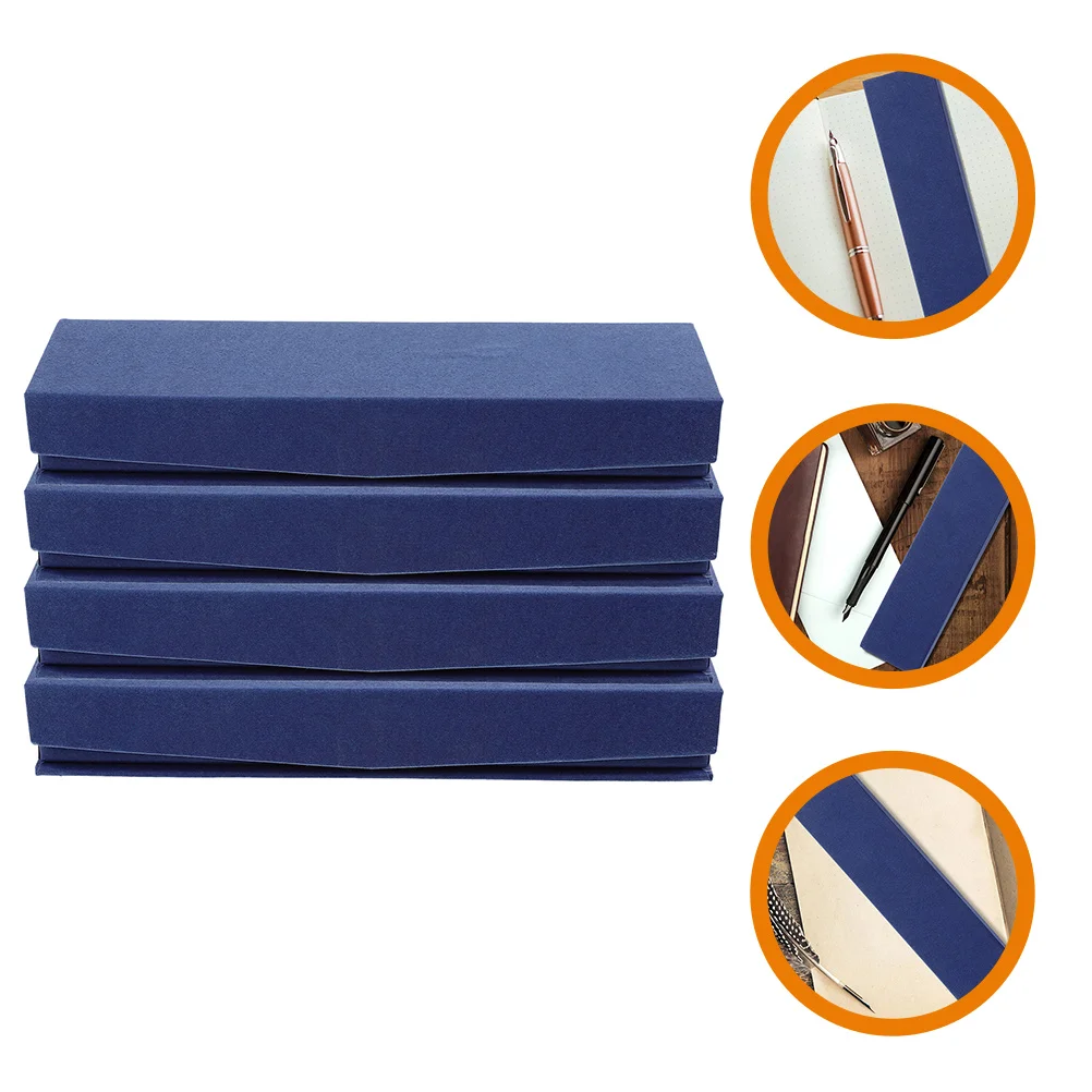 

4 Pcs Pen Case Blue Single Organizer Pp Material Presentation Display Holder Compact Wrapping