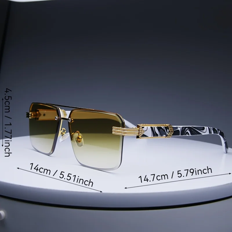 Fashion Rimless Sunglasses Men Women Populare Frameless Sun Glasses Male Female Classic Small Square Summer Traveling Shades view 6