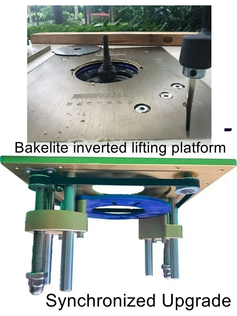 Inverted plate synchronous belt lift table  engraving machine furniture tenoning profiling milling groove woodworking