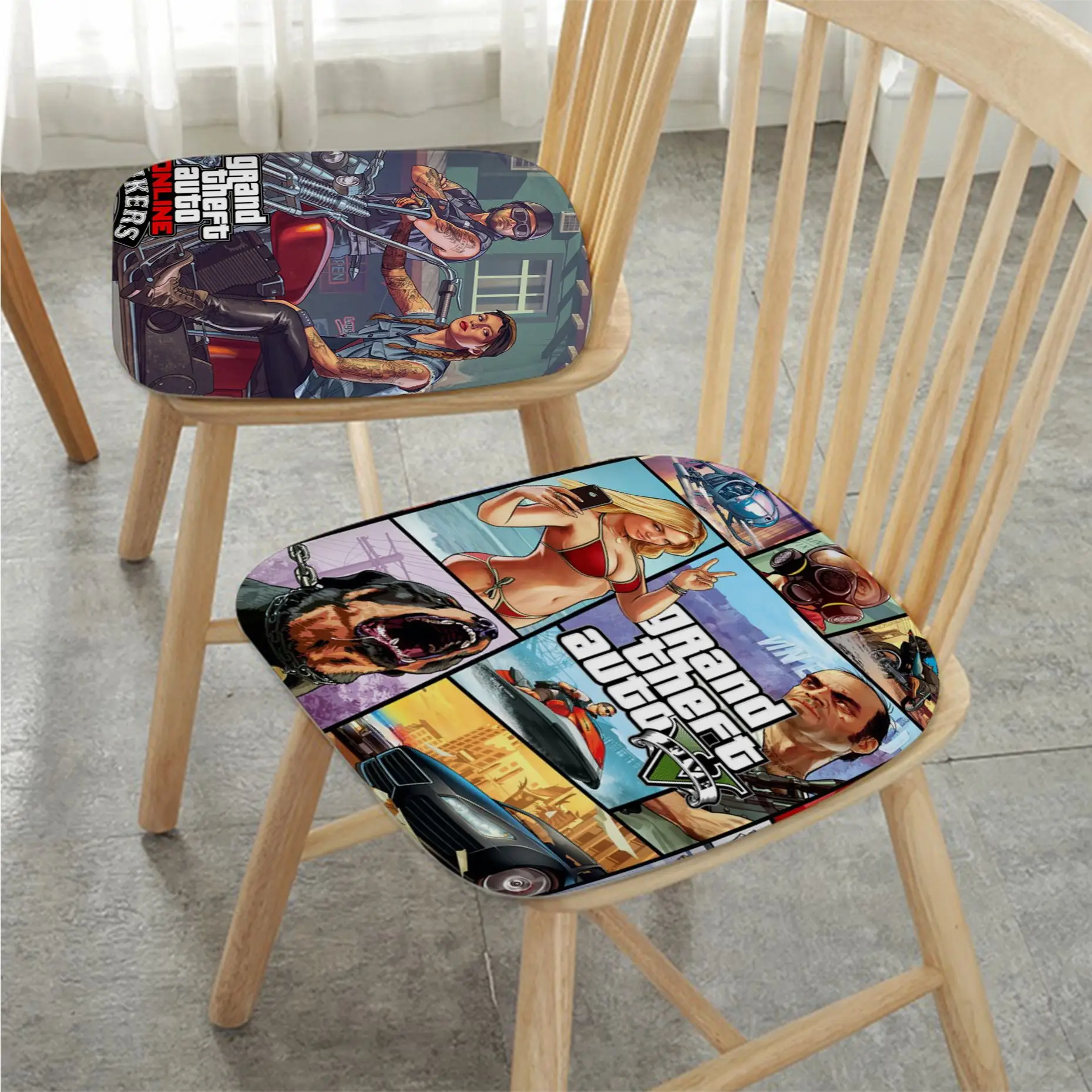 

Grand Theft Auto V Game Round Fabric Cushion Non-slip Living Room Sofa Decor Students Stool Tatami Office Buttocks Pad