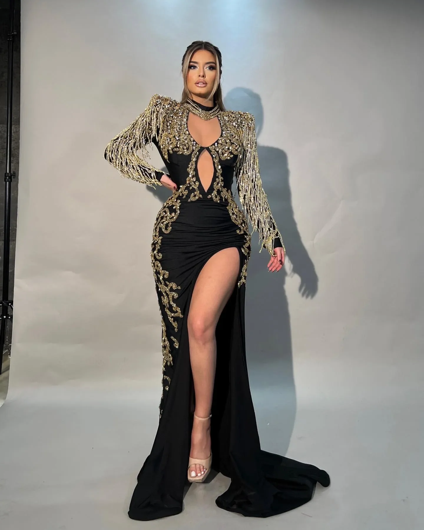 

Black Mermaid Prom Dresses For Special Occasions Lace Beaded Rhinestones Satin Evening Formal Party Reception Birthday Engageme
