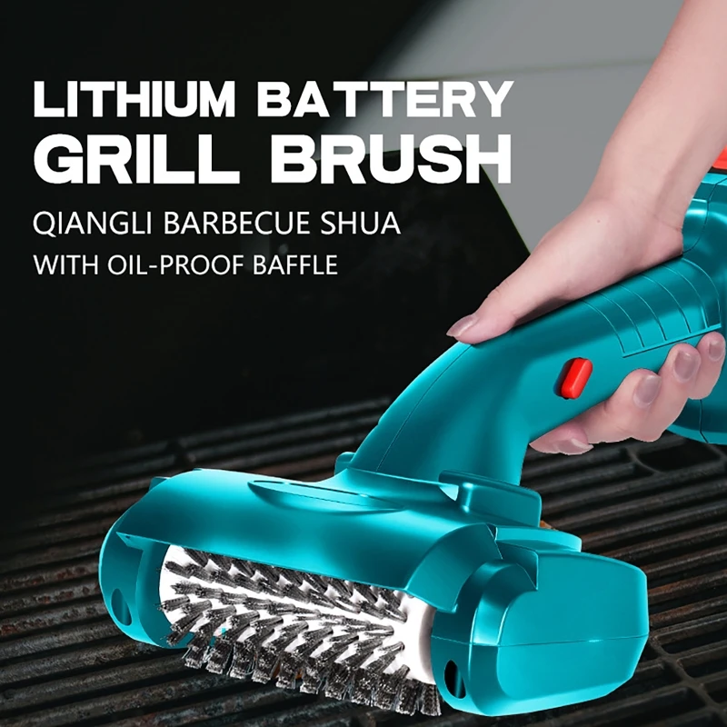 Electric BBQ Cleaner Brush Wireless Stainless Steel Rotary Grill Brush for Outdoor Grill BBQ For Makita 21V Battery Pin