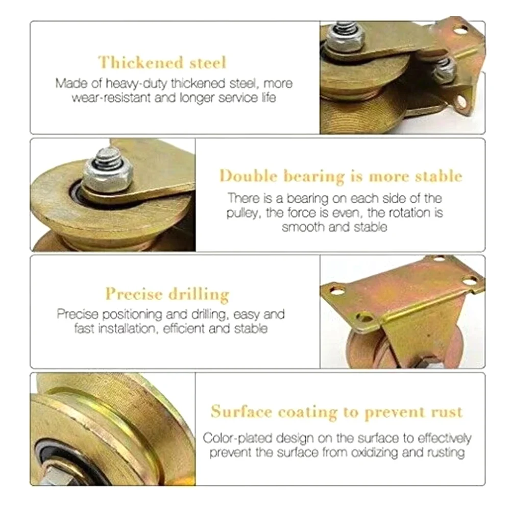 Exquisite-Sliding Door Pulley V Groove Wheel Heavy Duty Rigid Caster For Inverted Track Sliding Gate Roller Wheel Bearing Roller