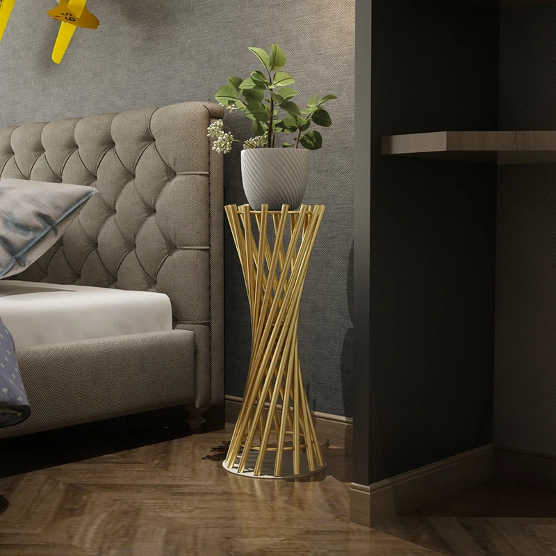 

Wrought iron flower stand Indoor light luxury flower stand Shelf Ornament Nordic living room Green dill balcony next to flower p