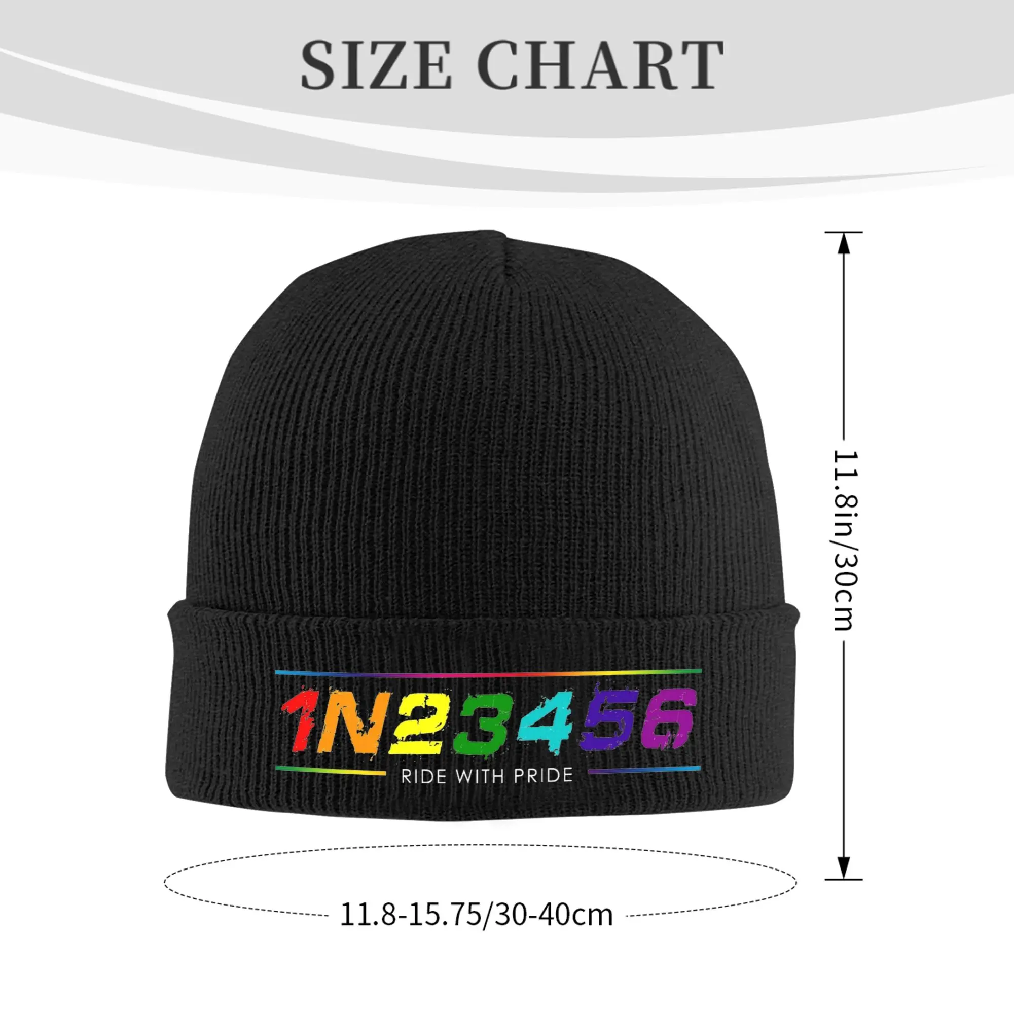 1N23456 Ride Motorcycle With Pride LGBT Knitted Caps for Women Men Beanies Winter Hats Acrylic  Casual Cap ,