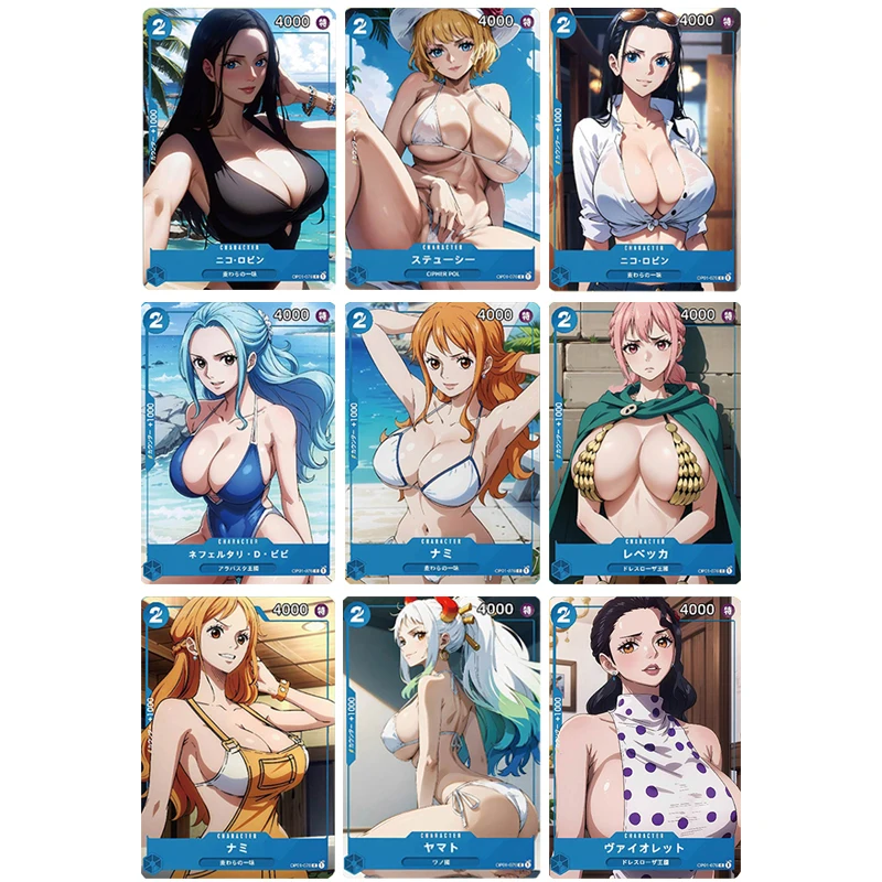 

9Pcs/set Anime One Piece Nami Nico Robin Yamato Nefertari D Vivi Diy Collectible Cards Christmas Birthday Gifts Children's Toys