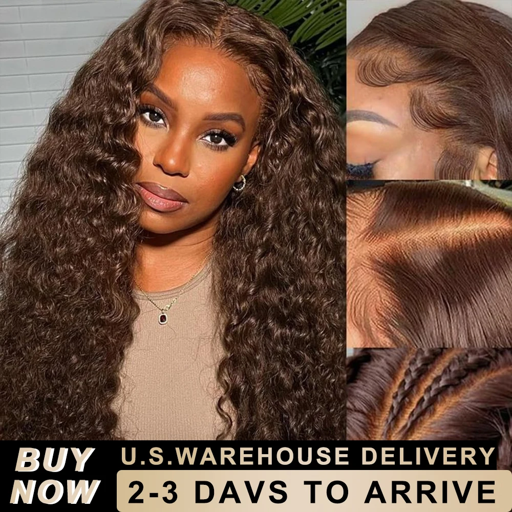 

13x6 Chocolate Brown Wave HD Lace Frontal Human Hair Wigs 30 34Inch HD Lace Front Wig 250 Density Remy Brazilian Pre Plucked Wig