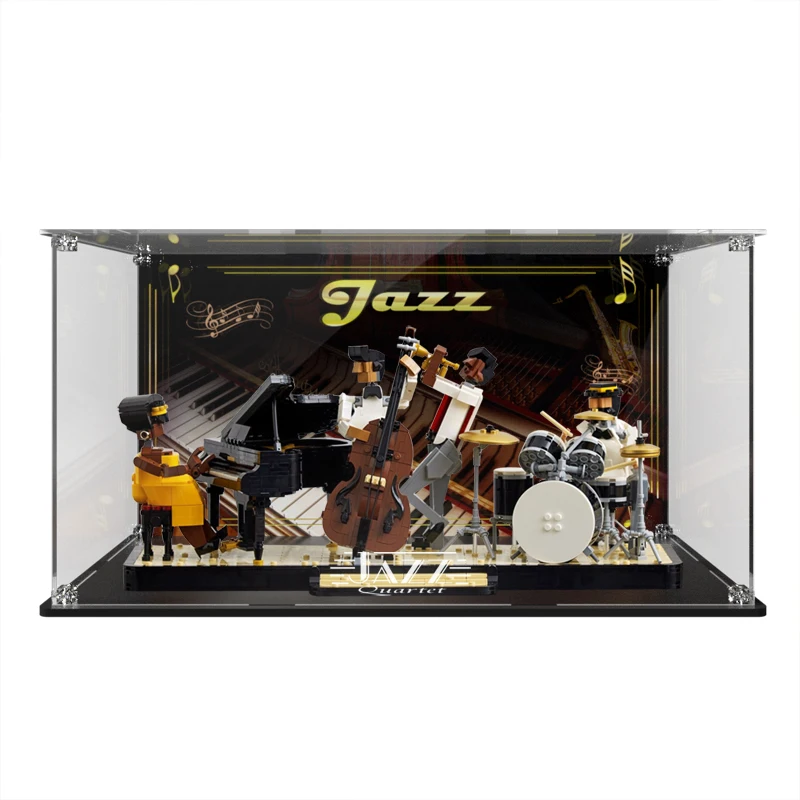 Acrylic Display Box for Lego 21334 Jazz Quartet Dustproof Clear Display Case (Toy Bricks Set not Included）