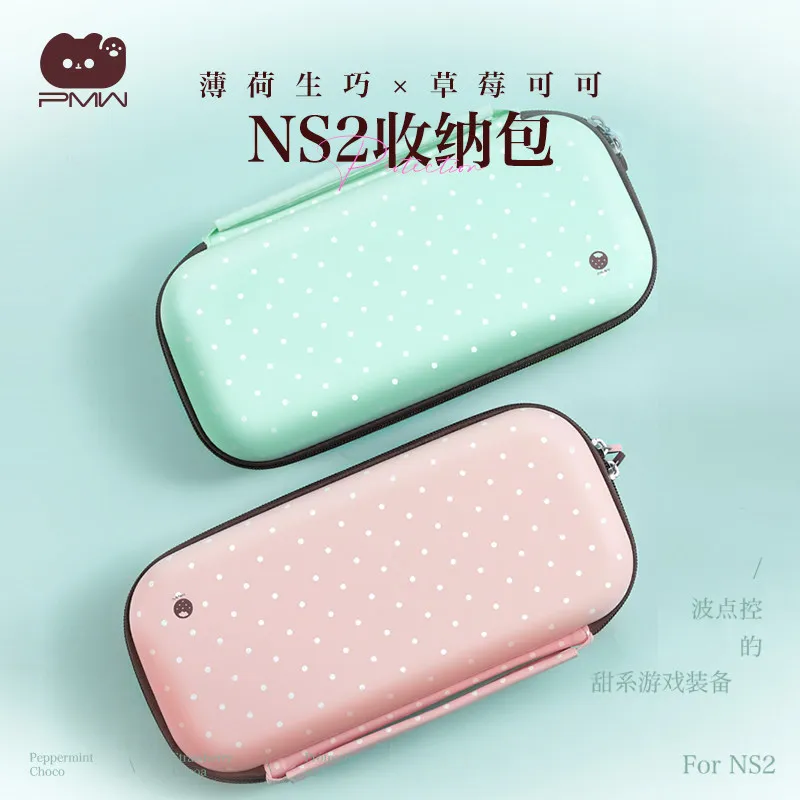 Pmw Original Design Switch 2 Storage Bag Mint Chocolate Strawberry Polka Dot Graffiti Custom Ns2 Storage Bag Anime Game Peripher